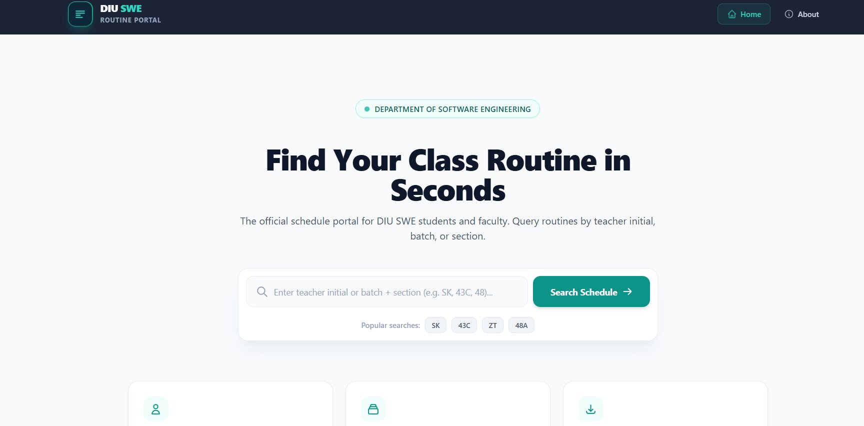 DIU SWE Routine Application